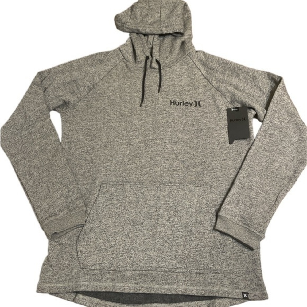 Hurley Mens sweatshirt Gray long sleeve action pullover nwt pouch Sz medium